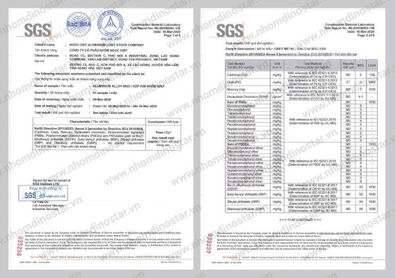 SGS - Nhôm Dinostar - Công Ty Cổ Phần Nhôm Ngọc Diệp