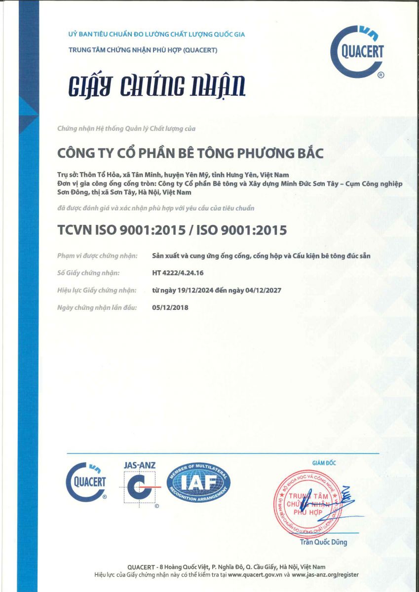 Chứng nhận hệ thống quản lý theo TCVN ISO 9001:2015