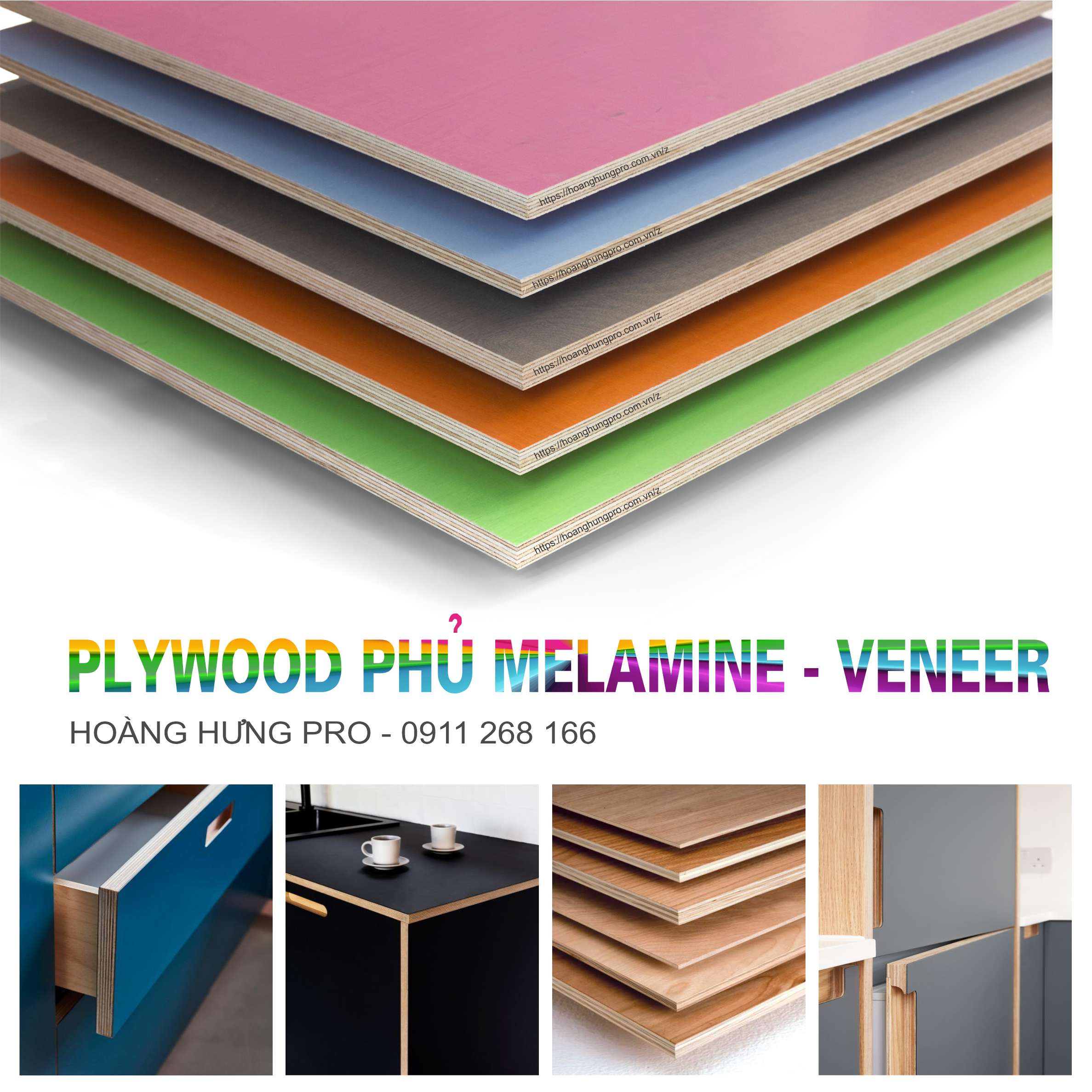 Ván phủ Melamine - Gỗ Công Nghiệp Hoàng Hưng Pro - Công Ty TNHH Hoàng Hưng Pro