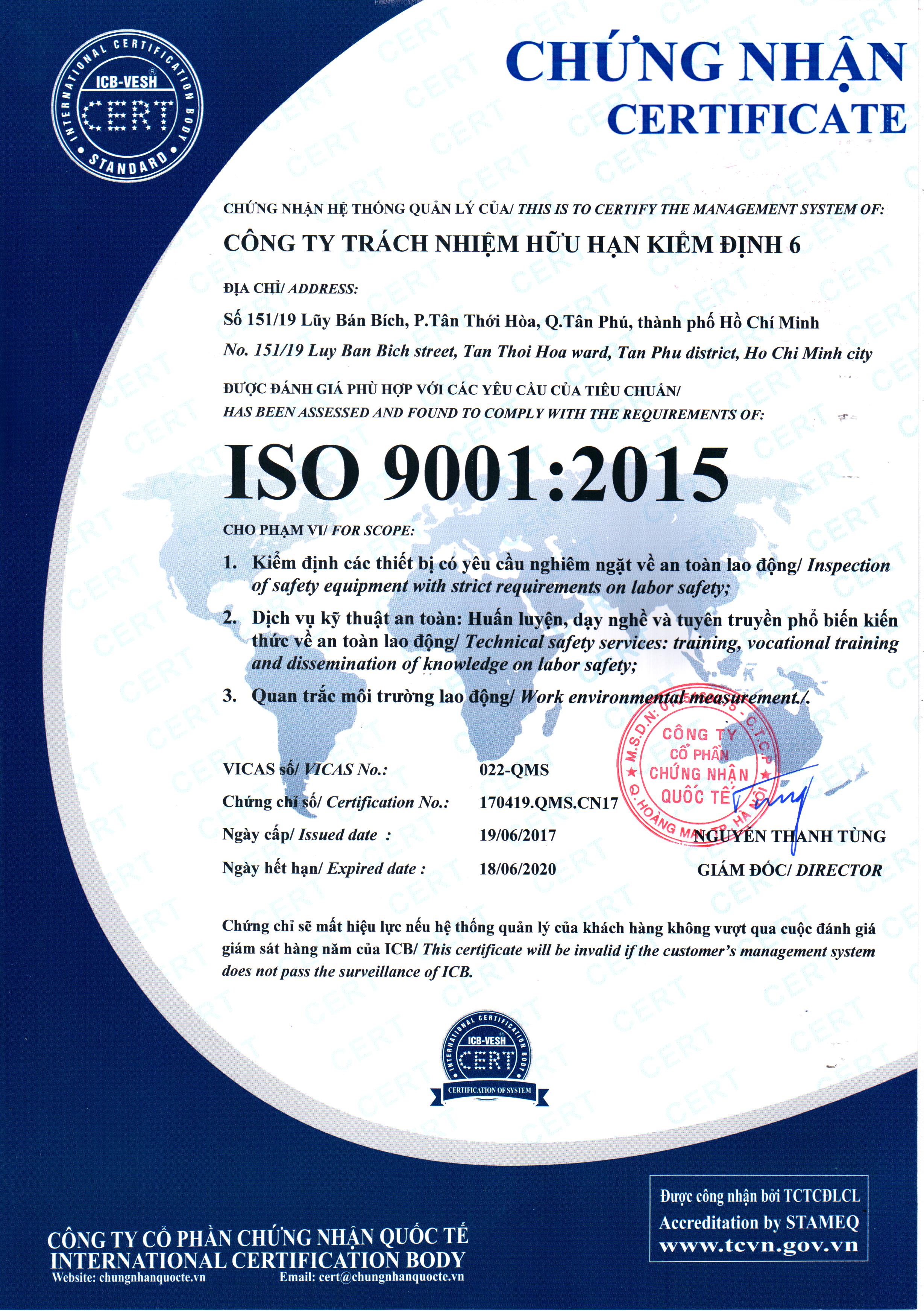 ISO 9001 - 2017 - Công Ty Cổ Phần Huấn Luyện Kiểm Định 6