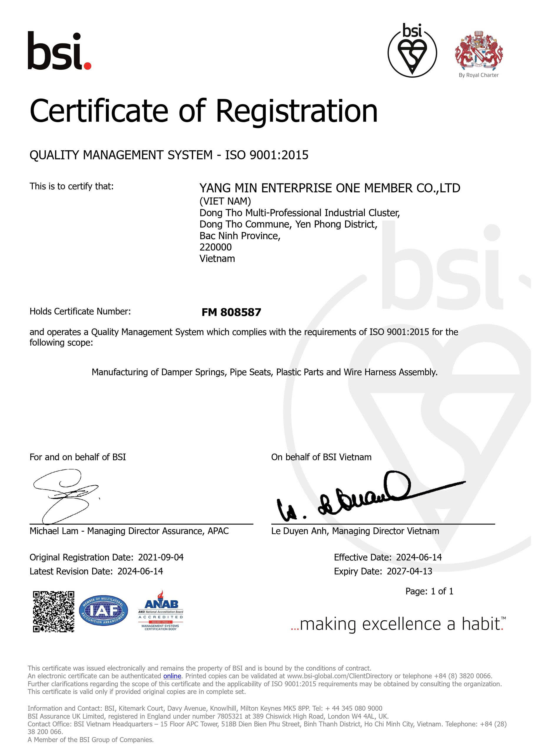 Chứng nhận ISO 9001:2015