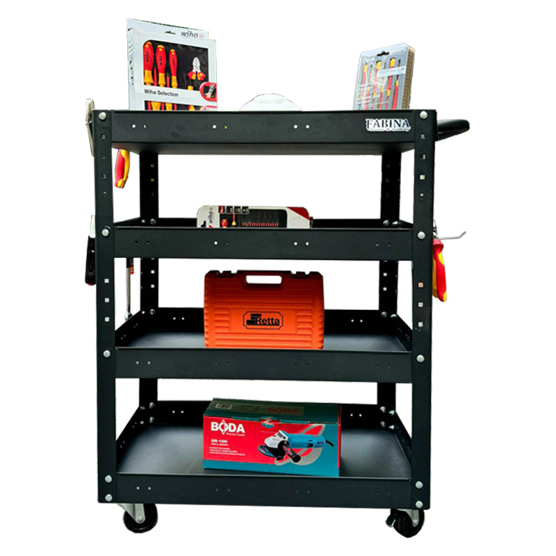 Xe đẩy 4 ngăn cao 980mm màu đen