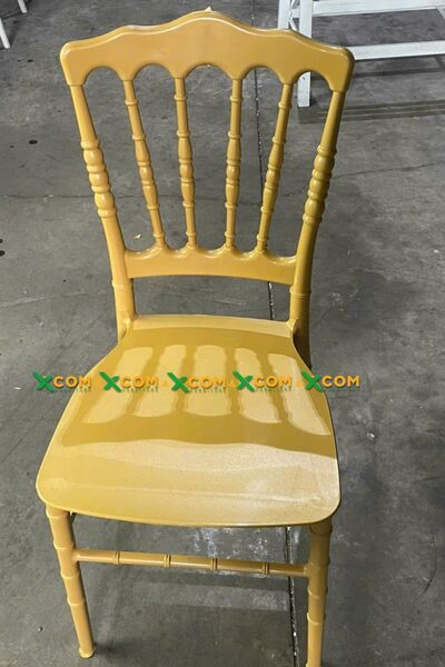 Ghế napoleon nhựa bóng vàng đồng 4 thanh giằng - Bàn Ghế Nội thất XCOM - Công Ty TNHH XCOM