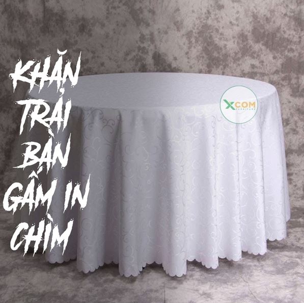 Khăn trải bàn gấm in chìm - Bàn Ghế Nội thất XCOM - Công Ty TNHH XCOM