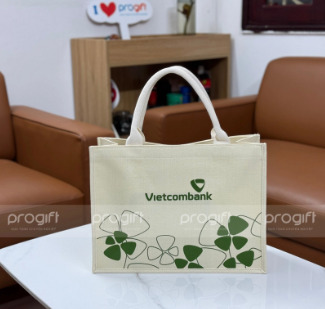 Túi vải hộp Canvas Vietcombank - Quà Tặng PROGIFT - Công Ty Cổ Phần In Và Truyền Thông Công Nghệ