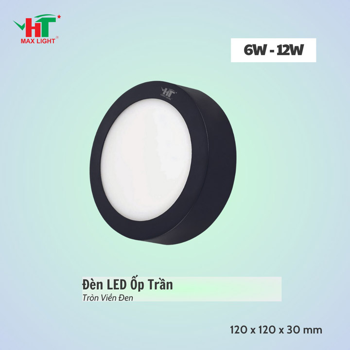 Đèn LED ốp trần tròn viền đen - Đèn Led HT Max Light - Công Ty TNHH Sản Xuất Thương Mại NetZero Sài Gòn