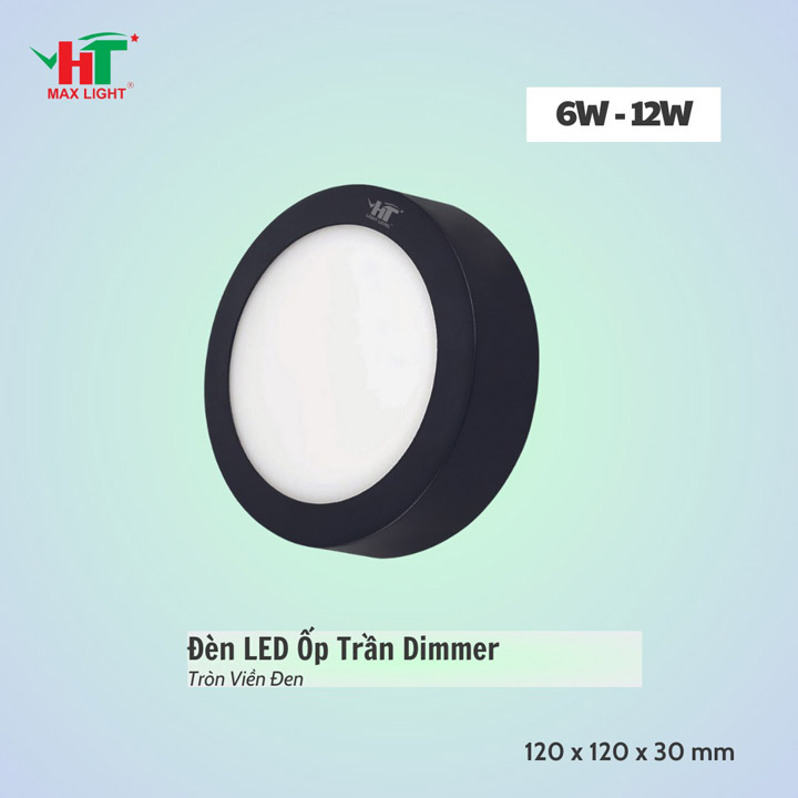Đèn LED ốp trần tròn viền đen dimmer - Đèn Led HT Max Light - Công Ty TNHH Sản Xuất Thương Mại NetZero Sài Gòn