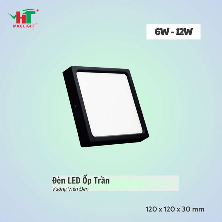 Đèn LED ốp trần vuông viền đen - Đèn Led HT Max Light - Công Ty TNHH Sản Xuất Thương Mại NetZero Sài Gòn