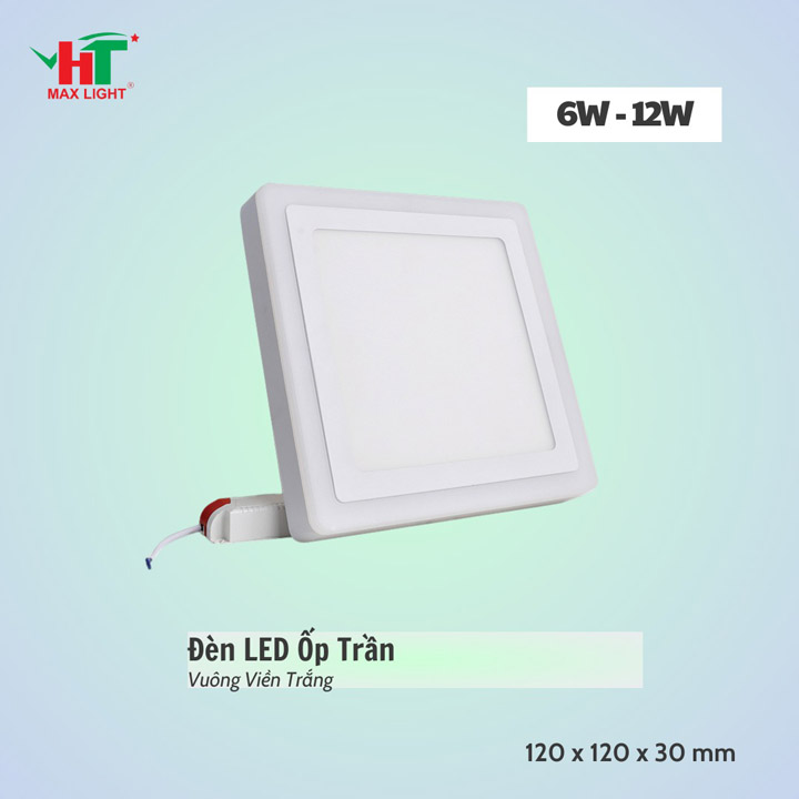 Đèn LED ốp trần vuông trắng - Đèn Led HT Max Light - Công Ty TNHH Sản Xuất Thương Mại NetZero Sài Gòn