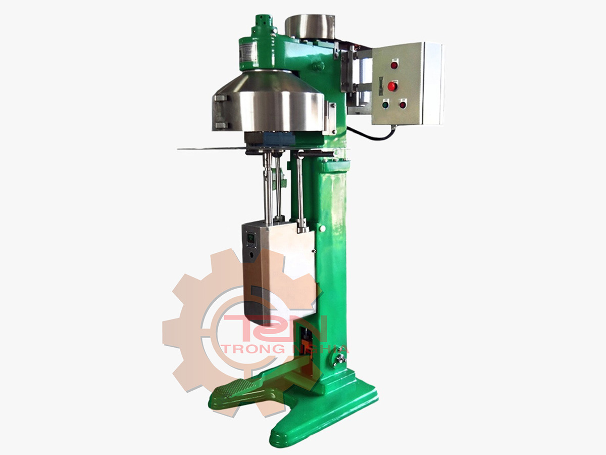 Máy ghép mí đồ hộp bán tự động