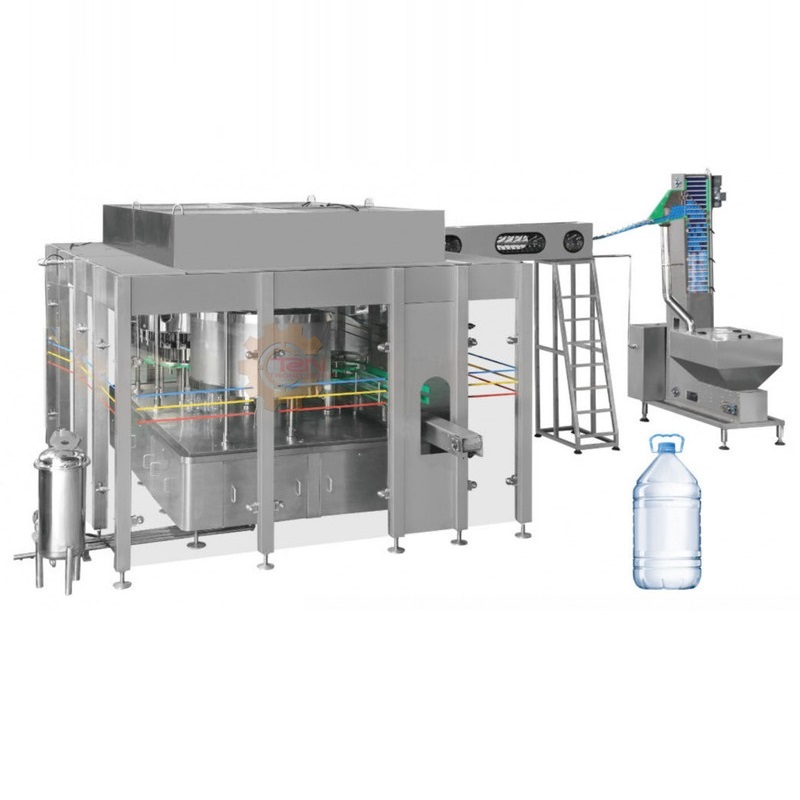 Máy rửa, chiết rót, đống nắp chai 3-10 lít