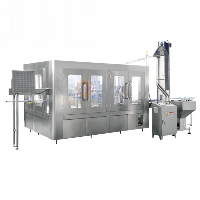 Máy rửa, chiết rót, đống nắp chai PET 3 trong 1