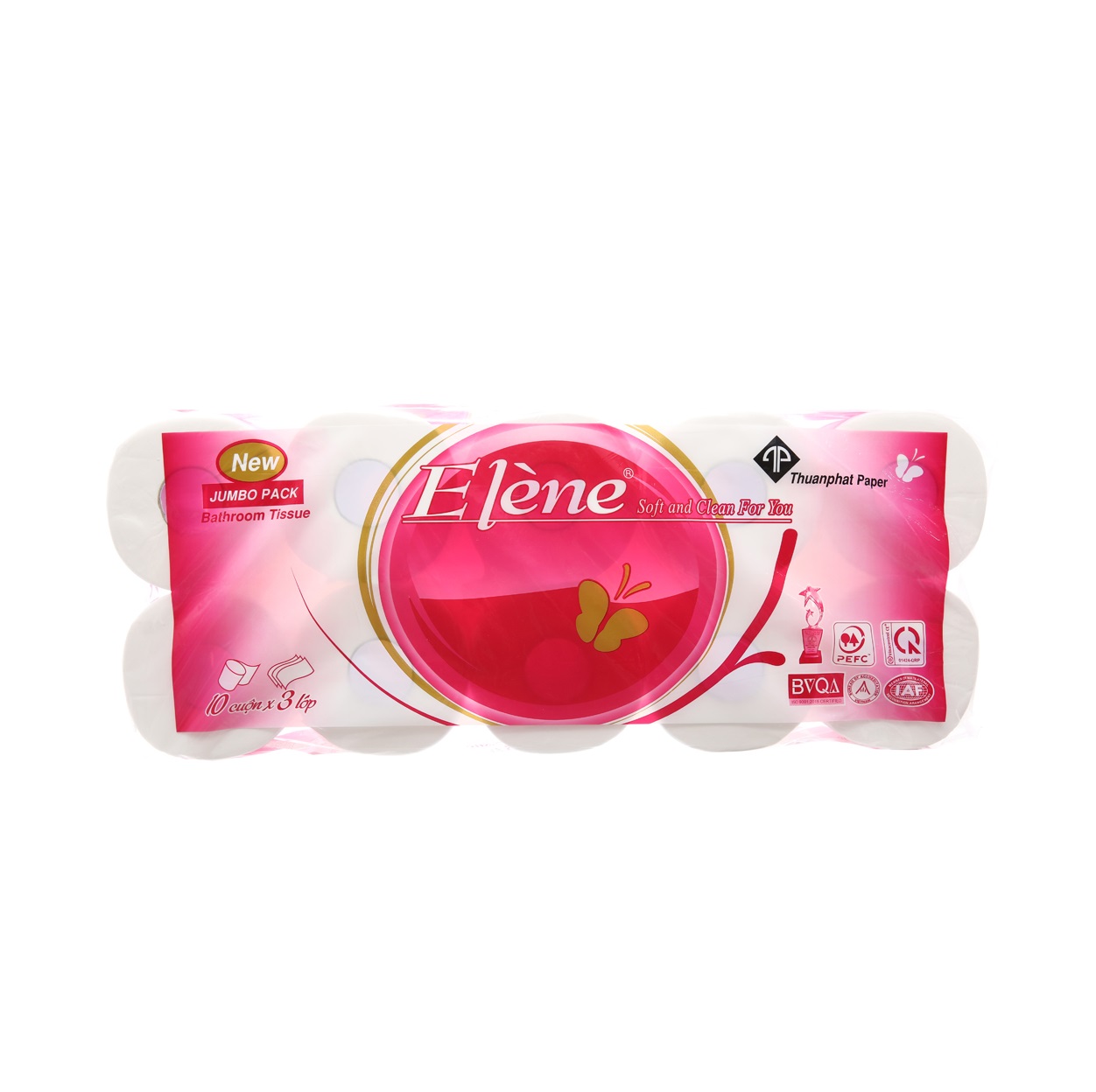 Giấy vệ sinh Elene 10 cuộn hồng - Giấy Vệ Sinh Hoa Bách Hợp - Công Ty TNHH Xuất Nhập Khẩu Hoa Bách Hợp