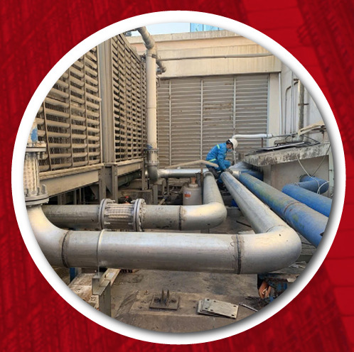 Thi công đường ống nước hệ Cooling Tower - Thiết Bị Gas Kangan - Công Ty TNHH Kangan Engineering