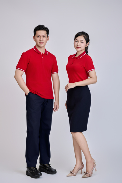 Áo polo unisex màu đỏ - May Đồng Phục Sao Mai - Công Ty TNHH Thương Mại Sao Mai