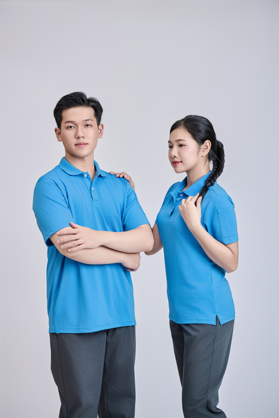 Áo polo unisex màu xanh da trời - May Đồng Phục Sao Mai - Công Ty TNHH Thương Mại Sao Mai