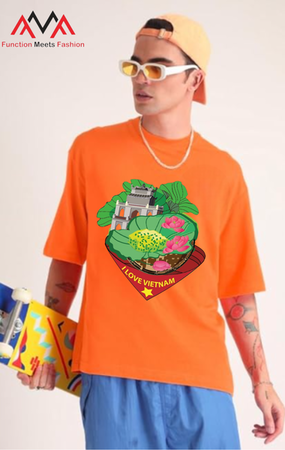 Áo thun unisex màu cam - May Đồng Phục Sao Mai - Công Ty TNHH Thương Mại Sao Mai