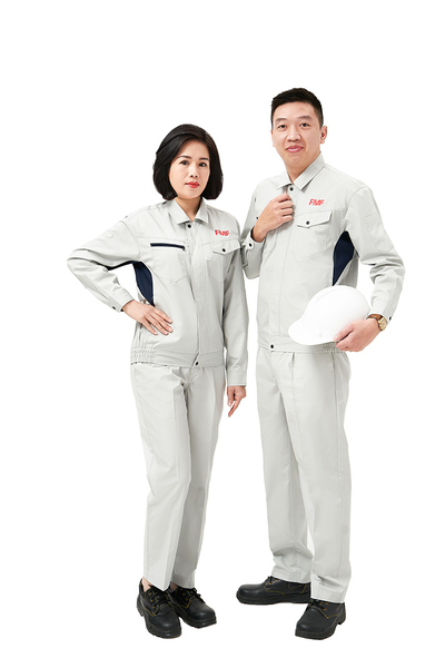 Bộ đồ bảo hộ lao động tay dài màu xám - xanh than - May Đồng Phục Sao Mai - Công Ty TNHH Thương Mại Sao Mai