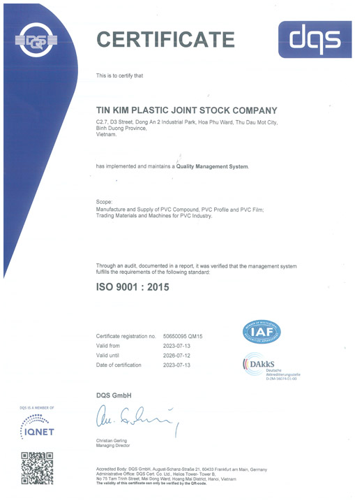 Chứng nhận ISO 9001:2015