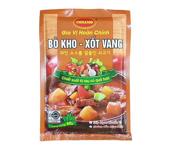 Gia vị hoàn chỉnh Bò kho - xốt vang - Gia Vị Conamo Việt Nam - Công Ty TNHH Conamo Việt Nam