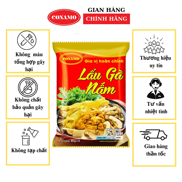Gia vị hoàn chỉnh lẩu gà nấm - Gia Vị Conamo Việt Nam - Công Ty TNHH Conamo Việt Nam