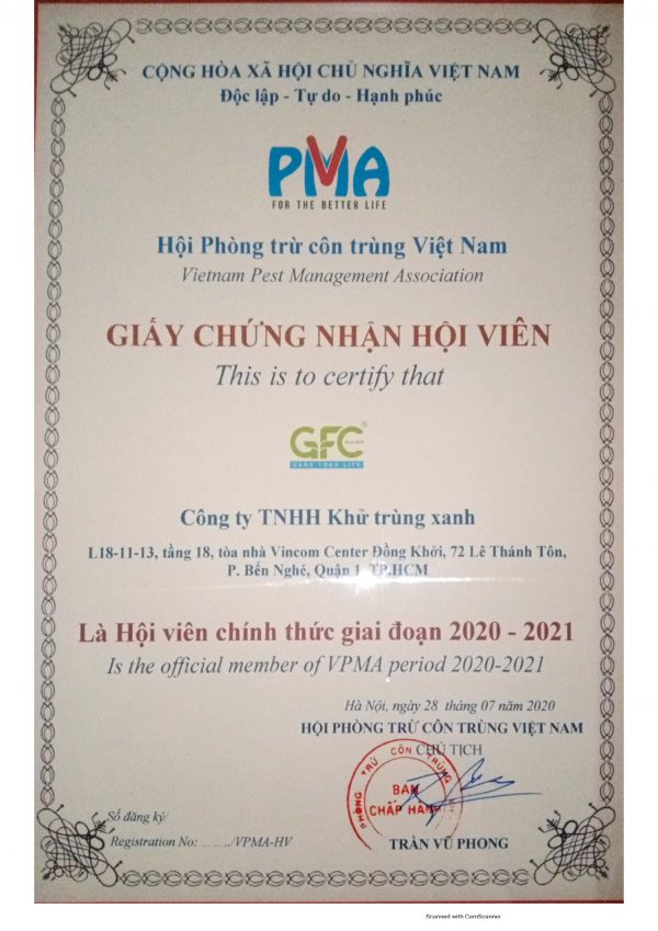 VPMA Hiệp hội côn trùng Việt Nam - Diệt Mối Khử Trùng Xanh - Công Ty TNHH Khử Trùng Xanh