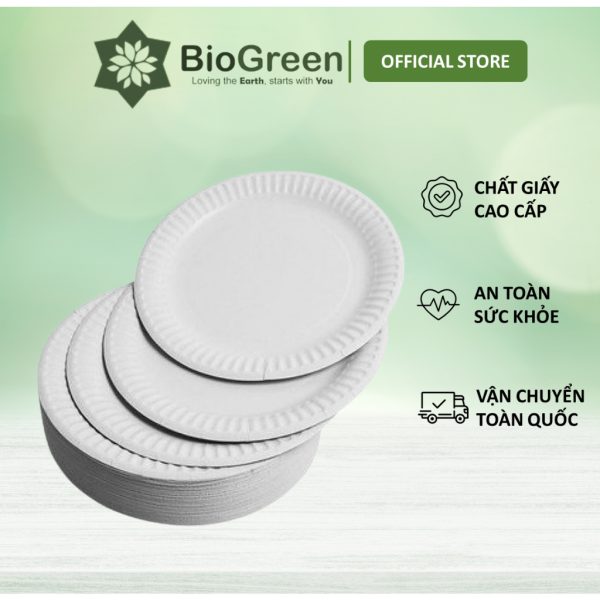 Đĩa giấy 15cm dùng 1 lần