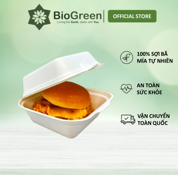 Hộp bã mía vuông đựng bánh
