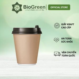 Ly giấy kraft nâu 12oz