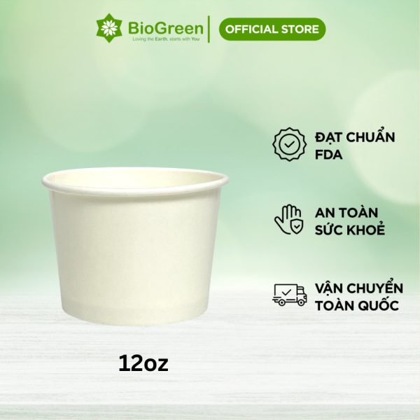 Tô giấy trắng 32oz, 1000ml đựng thực phẩm