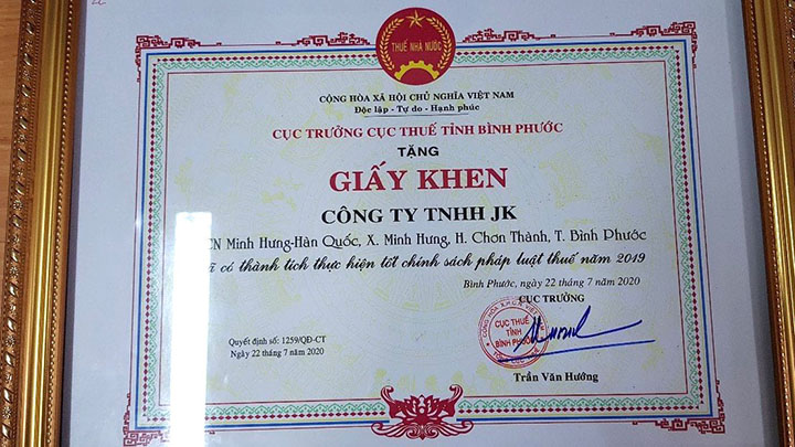 Bằng khen Cục Thuế