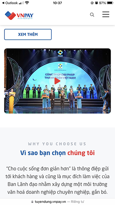 tuyendung.vnpay.vn - Thiết Kế Website - Công Ty TNHH Thương Mại Điện Tử Sudo