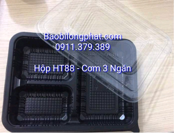 Hộp cơm 3 ngăn HT88 - Bao Bì Long Phát - Công Ty TNHH Bao Bì Long Phát