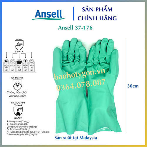 Găng tay chống hóa chất Ansell 37-176 - Bảo Hộ Lao Động Ty Gôn - Công ty TNHH An Toàn Lao Động Ty Gôn