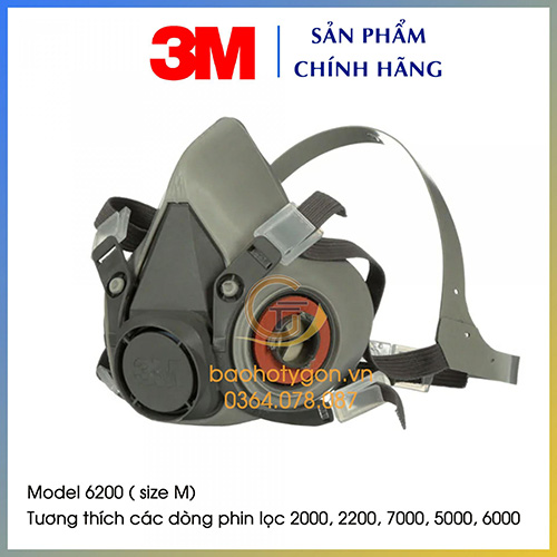 Mặt nạ phòng độc 3M 6200 - Bảo Hộ Lao Động Ty Gôn - Công ty TNHH An Toàn Lao Động Ty Gôn