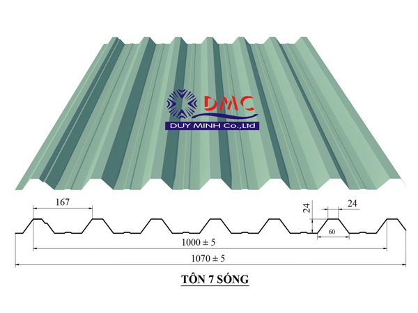 Tôn cán 5-7-9-11-13 sóng vuông - Tôn Duy Minh - Công Ty TNHH Duy Minh