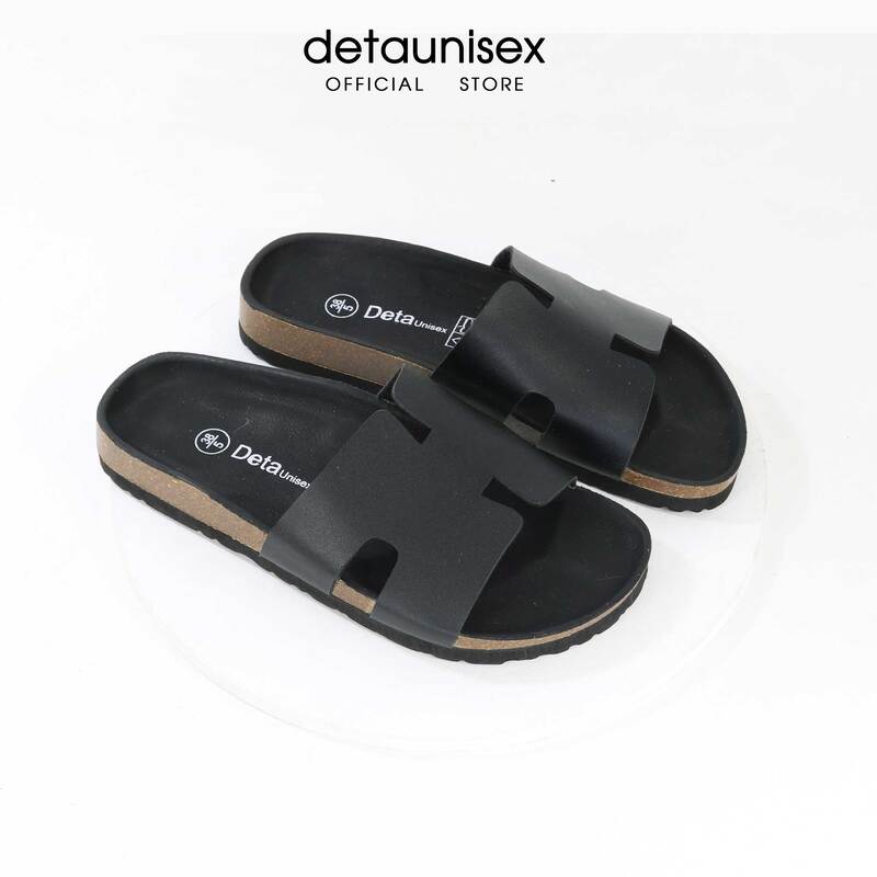 Dép đế trấu chữ H lót PU màu đen - Giày Dép Đế Trấu Sức Khỏe Detaunisex - Cơ Sở Sản Xuất Kinh Doanh Giày Dép Đế Trấu Detaunisex
