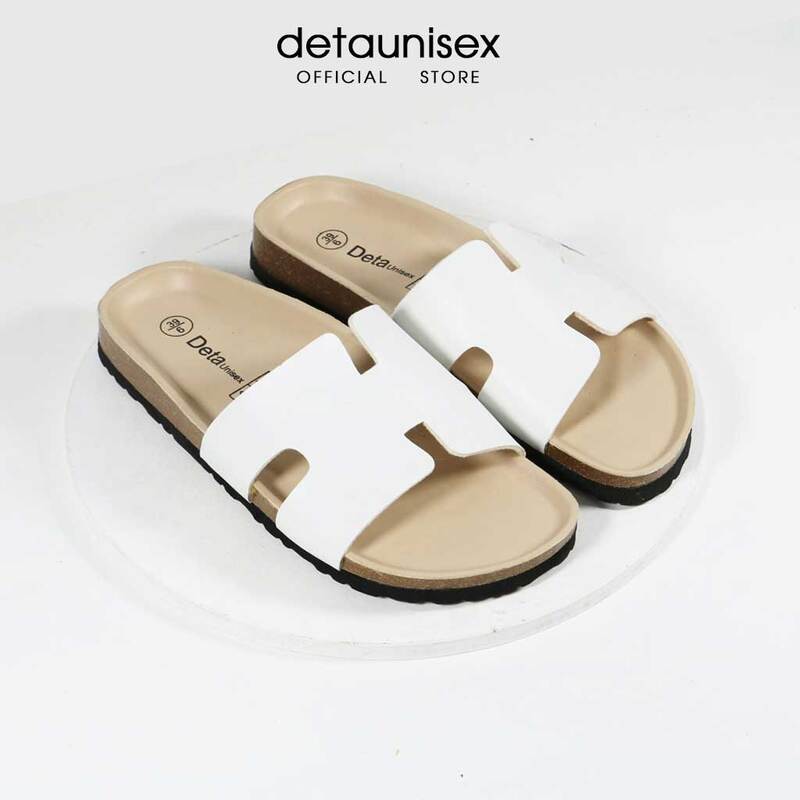 Dép đế trấu chữ H lót PU màu trắng - Giày Dép Đế Trấu Sức Khỏe Detaunisex - Cơ Sở Sản Xuất Kinh Doanh Giày Dép Đế Trấu Detaunisex