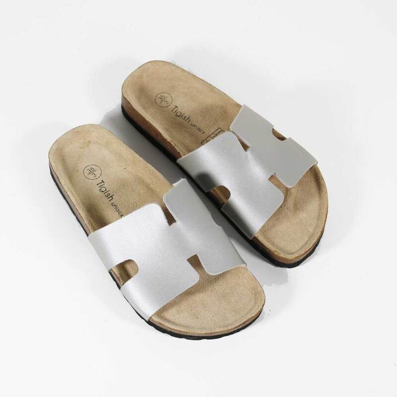 Dép đế trấu chữ H màu bạc - Giày Dép Đế Trấu Sức Khỏe Detaunisex - Cơ Sở Sản Xuất Kinh Doanh Giày Dép Đế Trấu Detaunisex