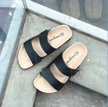 Dép đế trấu da bò 2 quai màu đen - Giày Dép Đế Trấu Sức Khỏe Detaunisex - Cơ Sở Sản Xuất Kinh Doanh Giày Dép Đế Trấu Detaunisex