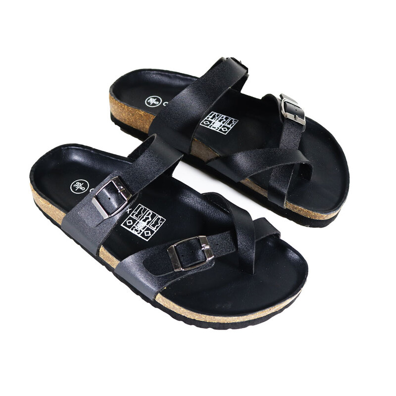 Dép đế trấu xỏ ngón lót PU màu đen - Giày Dép Đế Trấu Sức Khỏe Detaunisex - Cơ Sở Sản Xuất Kinh Doanh Giày Dép Đế Trấu Detaunisex