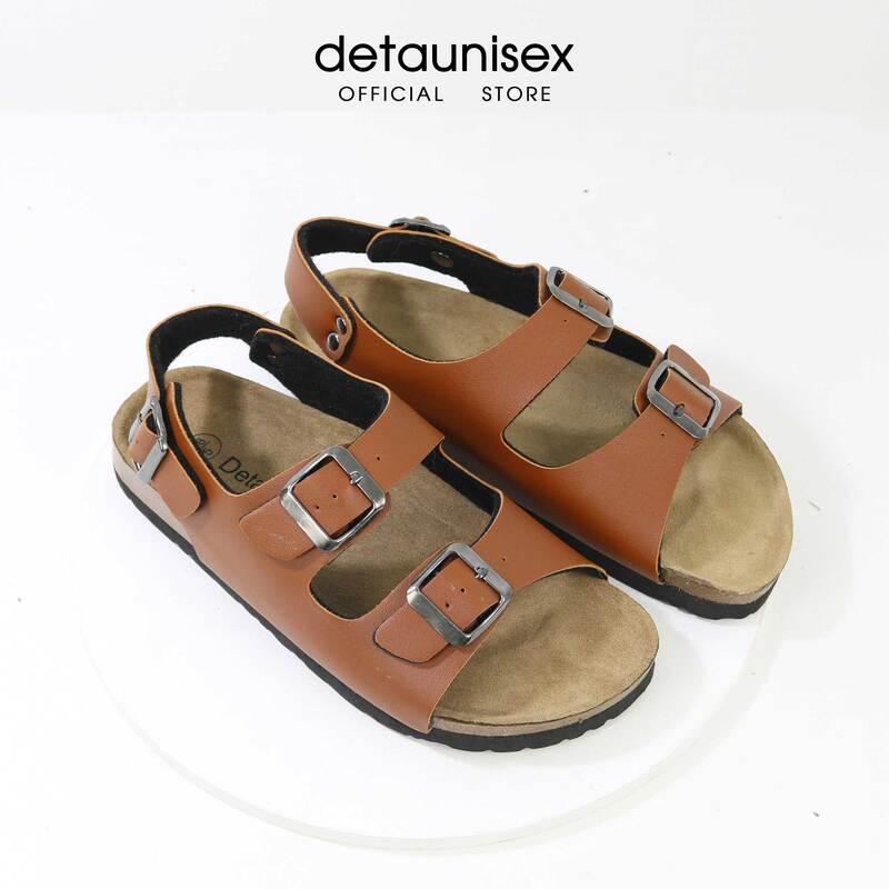 Giày Sandal quai hậu đế trấu 2 khóa màu bò - Giày Dép Đế Trấu Sức Khỏe Detaunisex - Cơ Sở Sản Xuất Kinh Doanh Giày Dép Đế Trấu Detaunisex