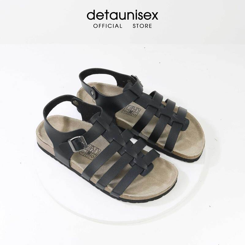 Giày Sandal quai hậu đế trấu chiến binh màu đen - Giày Dép Đế Trấu Sức Khỏe Detaunisex - Cơ Sở Sản Xuất Kinh Doanh Giày Dép Đế Trấu Detaunisex