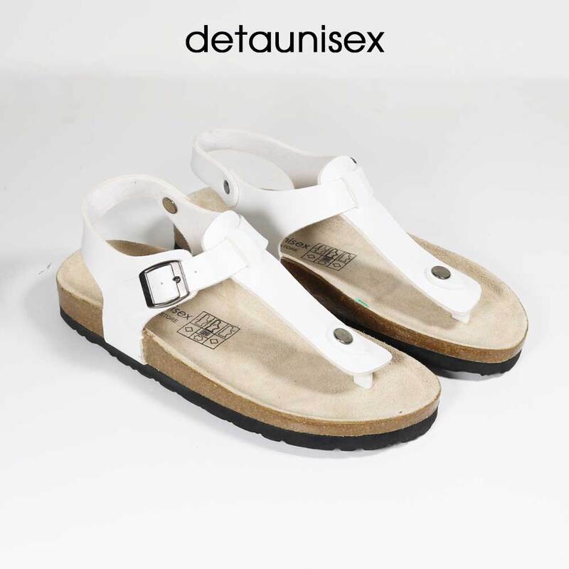 Giày Sandal quai hậu đế trấu kẹp ngón màu trắng - Giày Dép Đế Trấu Sức Khỏe Detaunisex - Cơ Sở Sản Xuất Kinh Doanh Giày Dép Đế Trấu Detaunisex