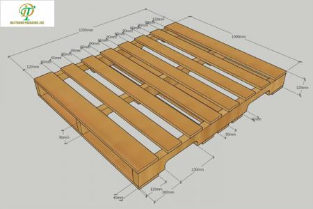 Pallet gỗ xuất khẩu Mỹ 1200x1000x120mm