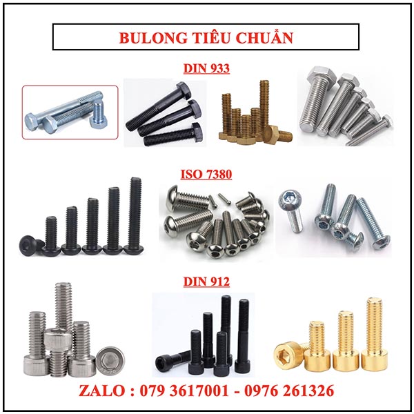 Bulong đầu trụ - Bulong đầu mo - Bulong lục giác