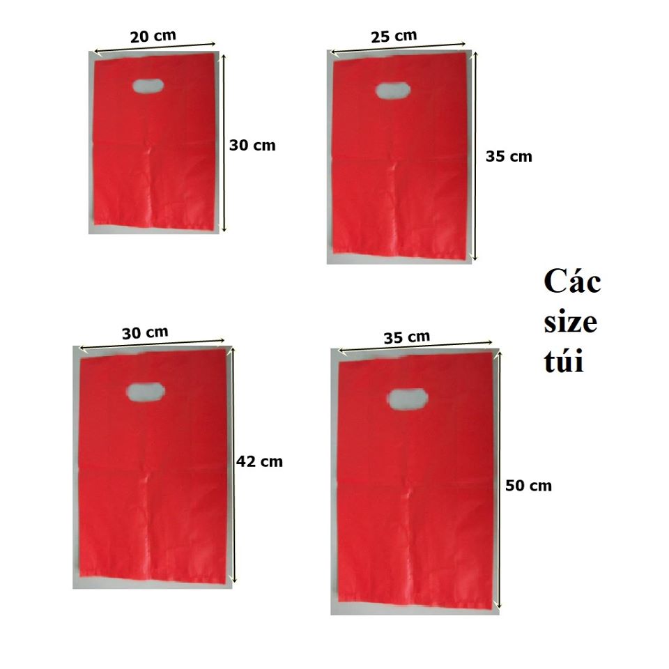 Túi HD đỏ các size - Túi Nilon Hưng Yên - Công Ty Nhựa HC
