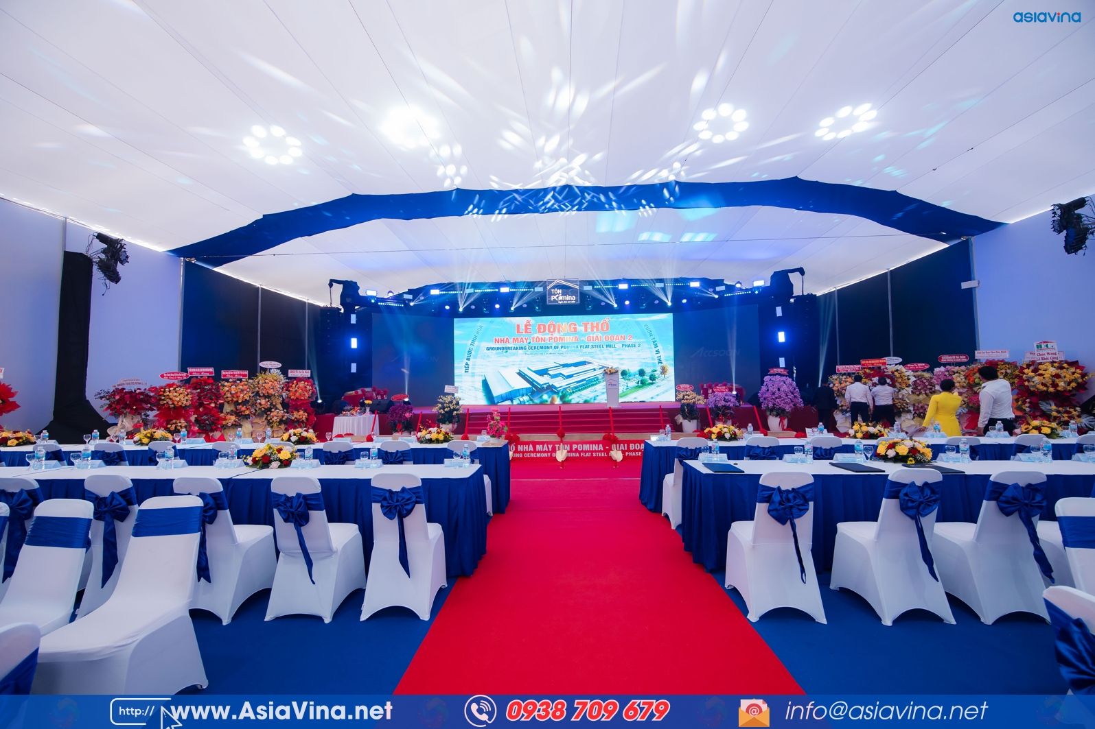 Động thổ nhà máy tôn Pomina giai đoạn 2 - Tổ Chức Sự Kiện Asia Vina - Công Ty Trách Nhiệm Hữu Hạn Sản Xuất Thương Mại Dịch Vụ Asia Vina