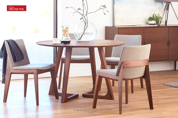 Bàn ăn gỗ óc chó tròn xuất khẩu Mỹ Godenza - BIZ Nội Thất - Công Ty TNHH BIZ Nội Thất