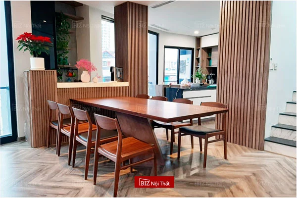 Bàn ăn gỗ óc chó xuất khẩu Mỹ Axio dài 2m - BIZ Nội Thất - Công Ty TNHH BIZ Nội Thất